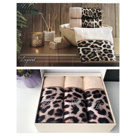 Набор салфеток Leopard 3 предмета по 30х50 TIVOLYO HOME Турция