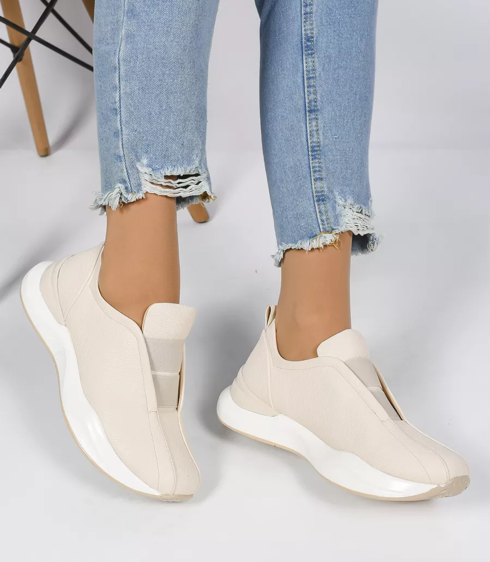Кроссовки эко. кожа (36-41)р. / шт. FA-1021/BEIGE