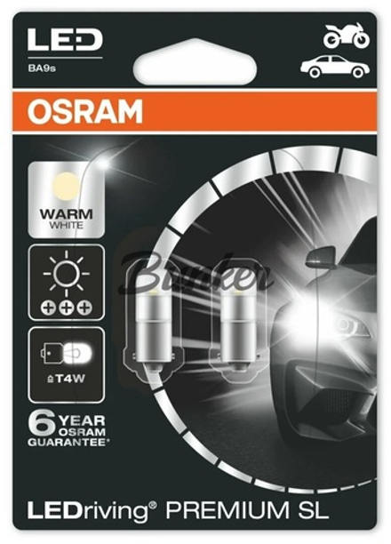 3893DWP-02B Комплект ламп LEDRIVING T4W 12V-0.8W BA9S 5XBLI2 2шт Osram