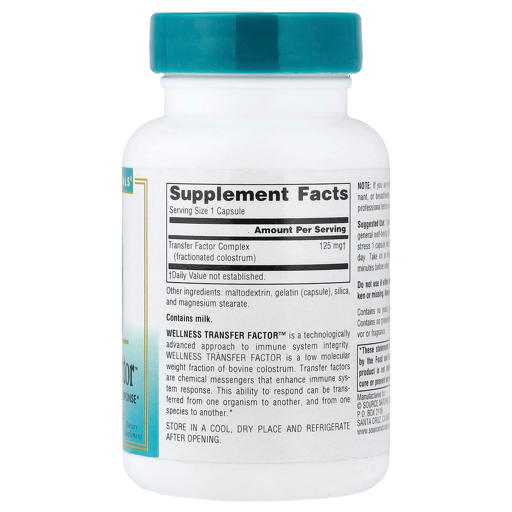 Source Naturals, Wellness, Transfer Factor™, 125 мг, 60 капсул
