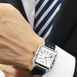 CARTIER SANTOS DE Quartz Movement Men"s Watches Watch 43.5mm Silver Dial Stainless Steel Case