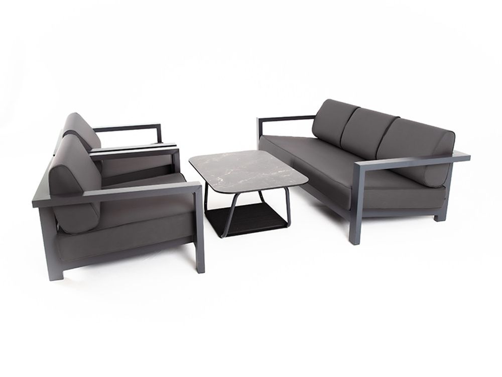 "Гранада" лаунж-зона из алюминия со столиком из HPL