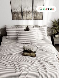 Постельное белье  сатин Milky Garden "Мэри (компаньон)" евро  Наволочка 50x70 см 2 шт  Простынь  240x215 см  Пододеяльник 200x215 см