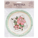 Тарелки бумажные «Пионы», 17 см, 6 шт