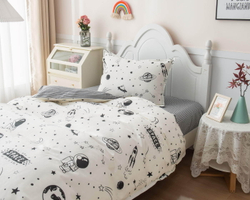 Детское постельное белье Sofi De MarkO Космонавт белое