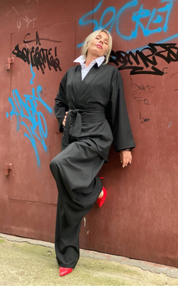 Палаццо /черный /жаккард