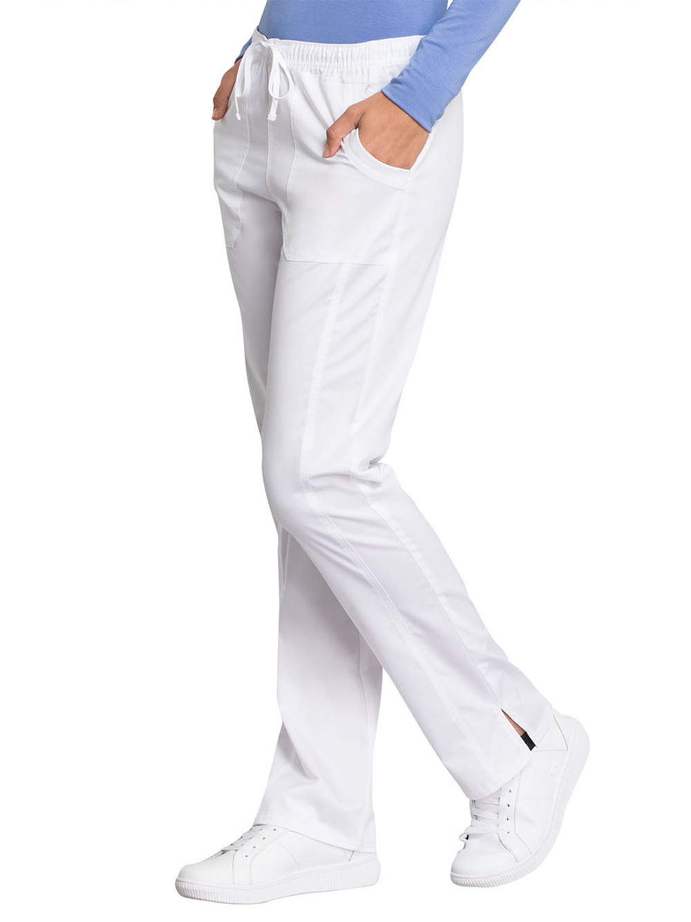 Брюки медицинские женские Cherokee WW235AB на резинке со шнурком, белый, 42