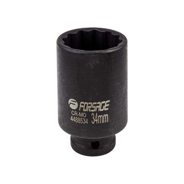 Головка ударная глубокая 34мм (12гр.), 1/2'' Forsage F-4488534