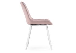 Стул на металлокаркасе Челси велюр розовый / белый