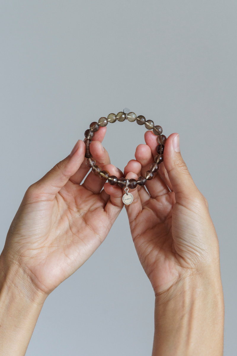 Браслет "Concentration & Energy" из раухтопаза 8 мм с подвеской