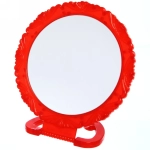 Зеркало настольное в пластиковой оправе «Ажурный кант» круг, подвесное, цвет микс, d-15см (Стикер на минивложение10шт)