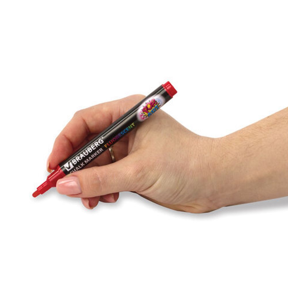 Маркеры меловые "POP-ART", НАБОР 6 ЦВЕТОВ, 3,5 мм, сухостираемые, для гладких поверхностей, BRAUBERG, 151526