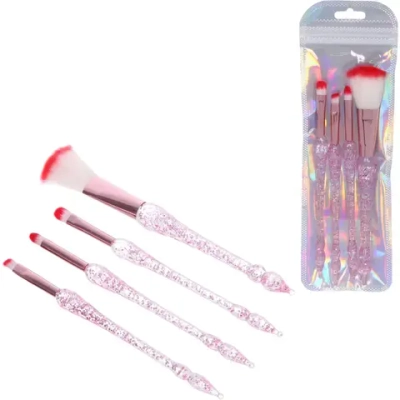 Кисти для макияжа 4шт «ДИ МАРКО», цвет розовый, 21,5*6,5/16см