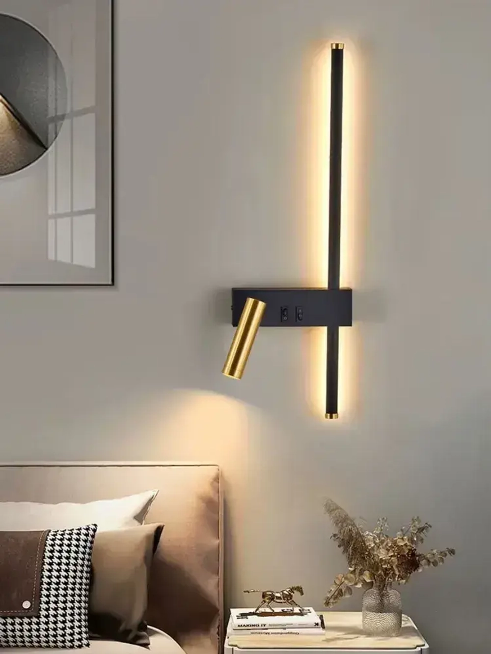 Светильник настенный светодиодный линейный, 4000К, 10Вт, 51 см, левый