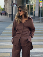 Рубашка в пижамном стиле brwn