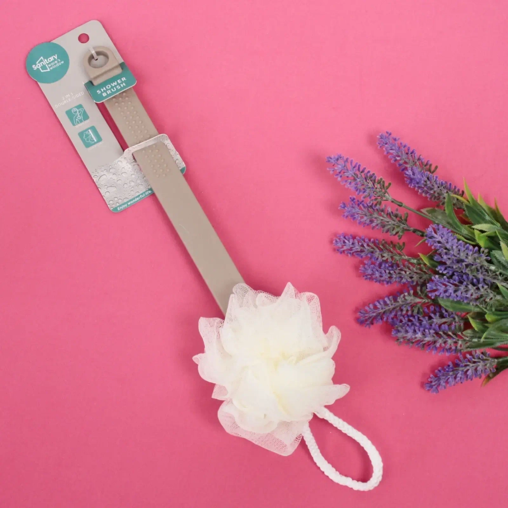 Мочалка массажная «Ирида» на пластиковой ручке, размер мочалки 36*11см