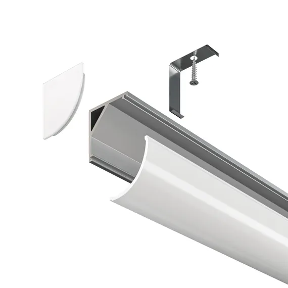 Алюминиевый профиль  накладной угловой  16x16 (Серебро, 2 м), ALM008S-2M Led Strip alm008s-2m