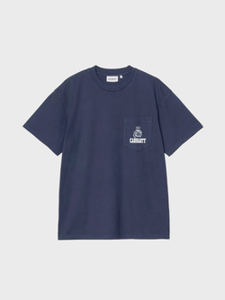 Футболка Carhartt WIP Pond Corps Pocket Blue Heavy stone wash