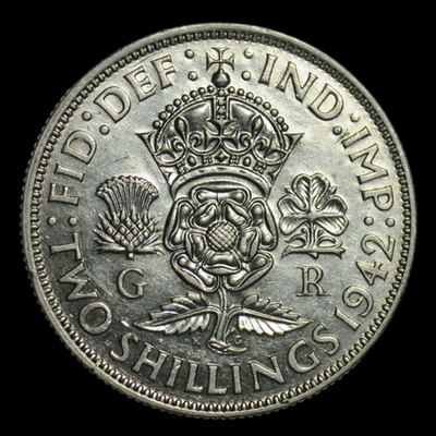 2 шиллинга 1942 г. Великобритания серебро