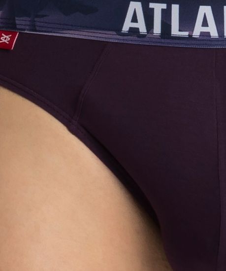 Мужские трусы (3шт) слипы спорт Atlantic 3MP-139, черные + графит + темно-фиолетовые