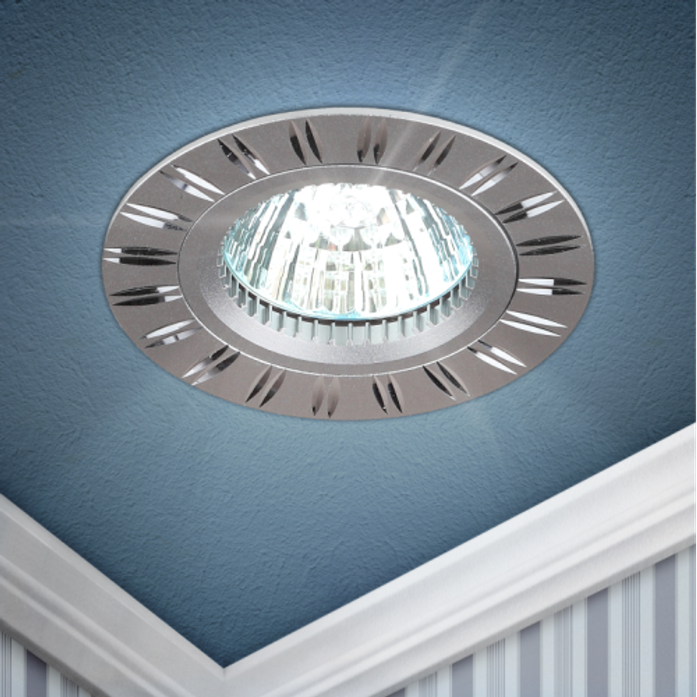 KL33 AL/SL Светильник ЭРА алюминиевый MR16,12V/220V, 50W серебро/хром | Алюминиевые встраиваемые светильники