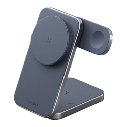 Беспроводное зарядное устройство EnergEA Bazic GoMag Trio PLUS 3in1 magnetic wireless foldable charger Qi2 22.5W, Blue (MAG-TRIOPLUS-BLU)