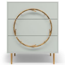 Комод Арт Колор matte Стайл Голд с 3 ящиками Серый дым матовый