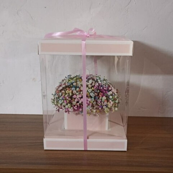 Светящийся букет гипсофила в подарочной коробке"Нежная"