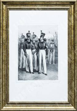 Огюст Раффе.Унтер-офицеры и солдаты Волынского полка (императорская гвардия). Литография 1843