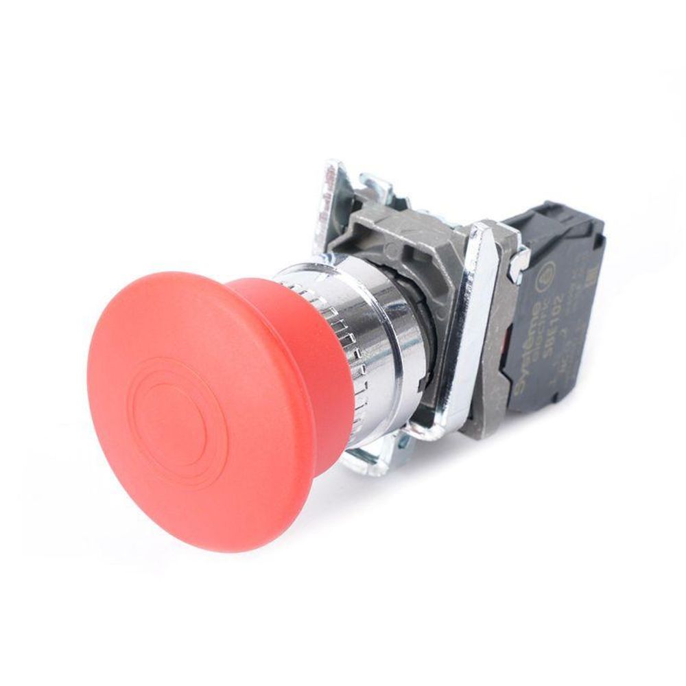 Кнопка аварийного останова SB4 в сборе 22мм 40мм тяни-толкай металл 1НЗ SE SB4BT842