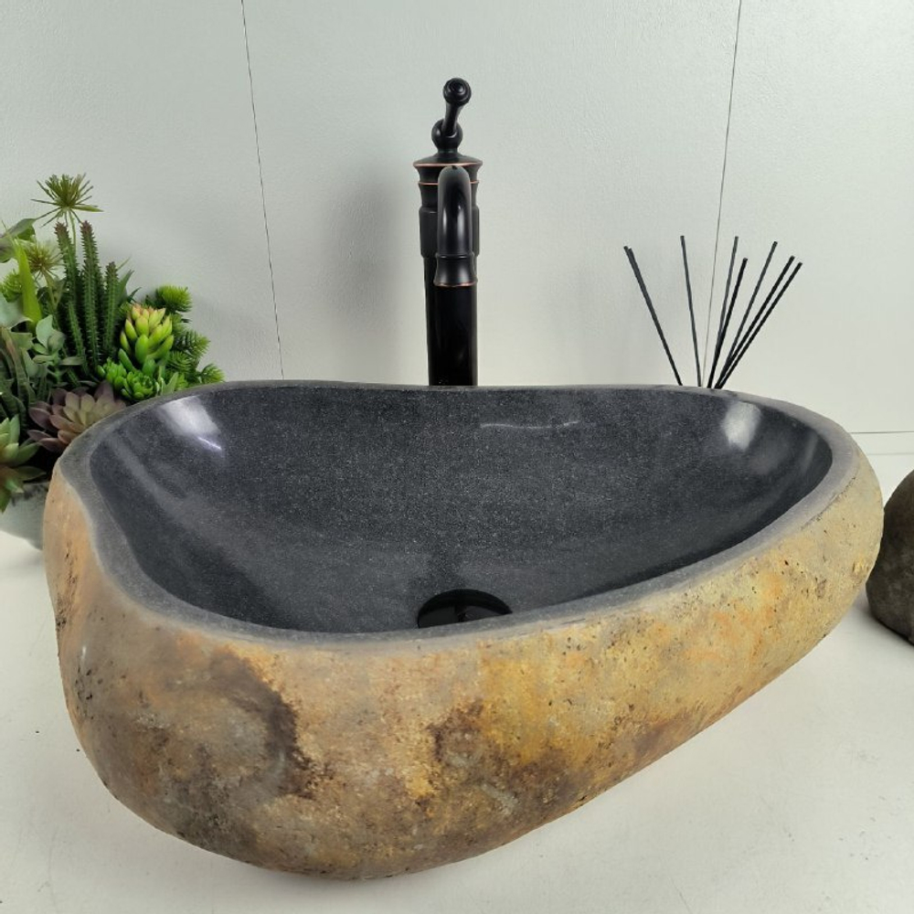 Раковина из речного камня RS-62080 (57*42*15)
