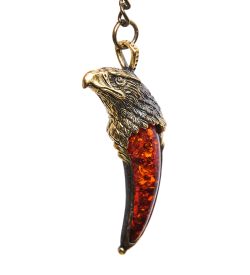 Народные промыслы AM- 213 Брелок «Коготь Сокола» (латунь, янтарь)