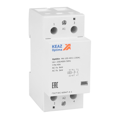 Контактор модульный OptiDin MK-100-4011-230AC 40А 1НО 1НЗ КЭАЗ 321179