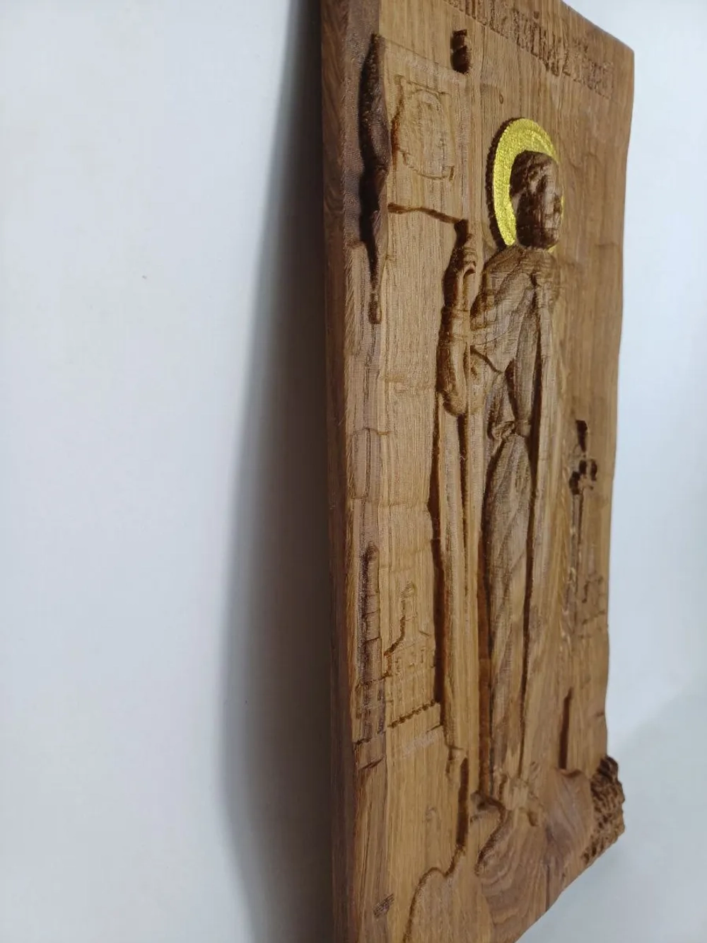 Освященная Икона Св. князя Александра Невского14х28 см дуб