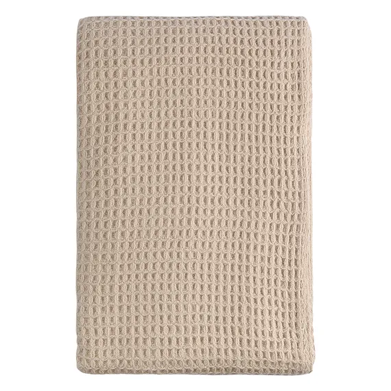 Плед из шерсти бежево-серого цвета из коллекции essential, 130х180 см