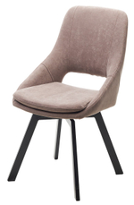 Стул М-City DISAUR Асп (Asp), поворотный на поворотный на 360 градусов, B5 Капучино, Велюр, Черный каркас