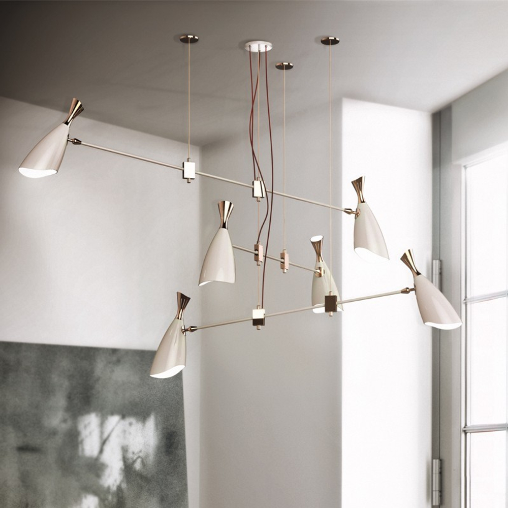 Pendant design lamp  Duke by Delightfull (6 lampshades,  Black)