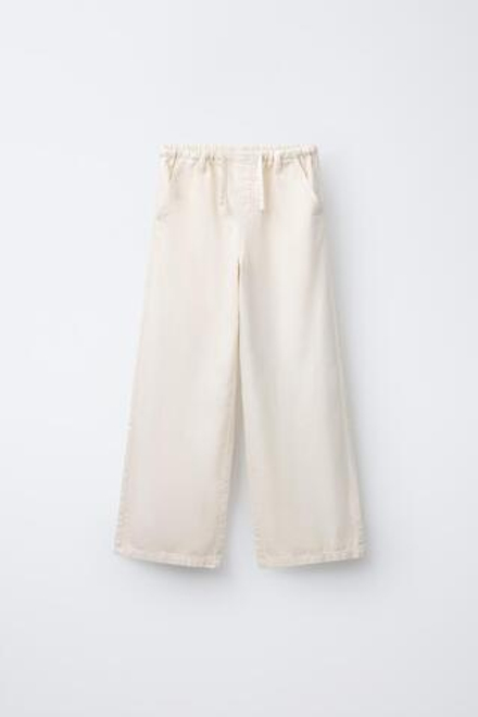 ZARA БРЮКИ WIDE LEG, ВАНИЛЬНЫЙ