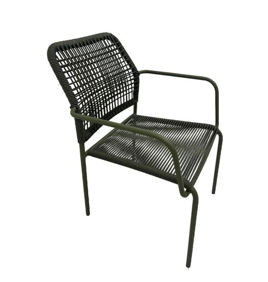 Стул уличный Vivi зеленый из металла и шнура