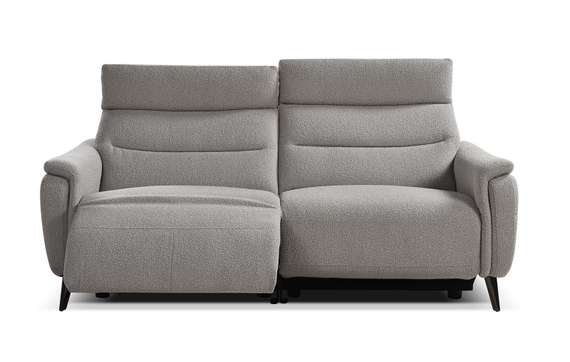 Диван c электро-реклайнером Level, 183 см, серое букле