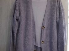 Qadın üçün açıq bənövşəyi, düyməli, toxunma jaket 10121004