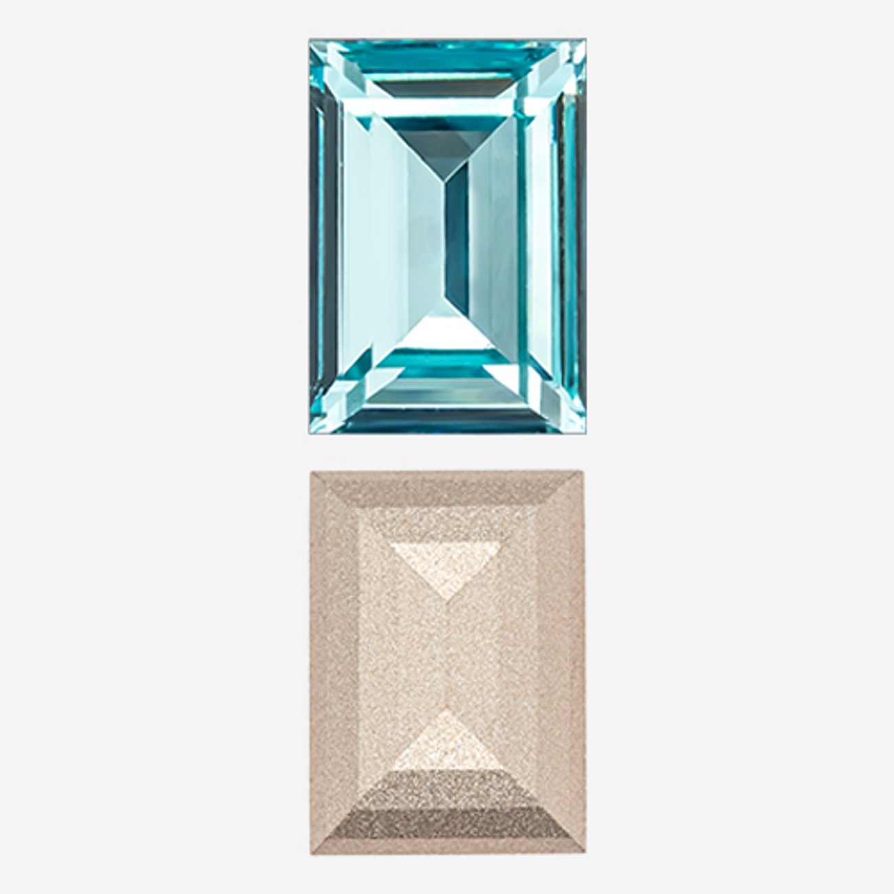 Кристалл Прямоугольник (Step Cut Fancy Stone), оттенок "Аквамарин"/"Aquamarine", 18*13мм