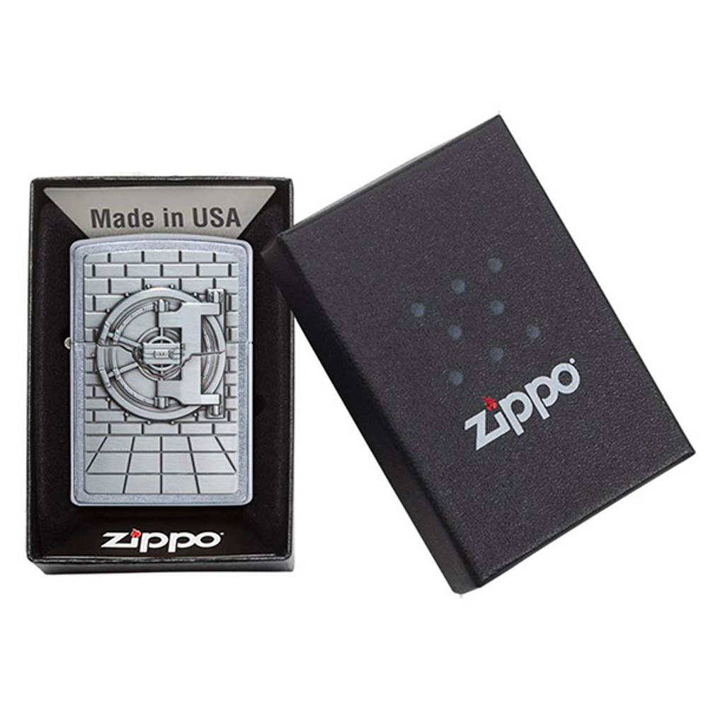 Зажигалка Zippo Classic Safe with Gold Cash Surprise с покрытием Street Chrome