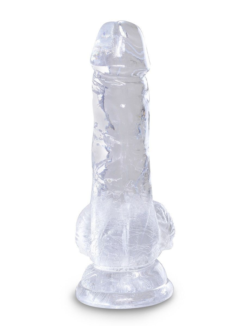 Прозрачный фаллоимитатор King Cock Clear 5 Cock with Balls - 15,2 см. (Цвет: прозрачный)
