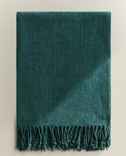 Zara Home - Синель одеяло, бирюзовый, 140x190 см