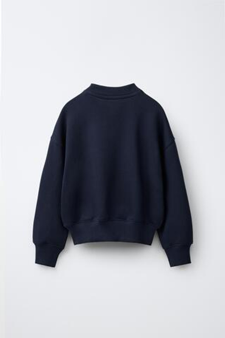 ZARA ОДНОТОННАЯ ТОЛСТОВКА, МОРСКОЙ СИНИЙ