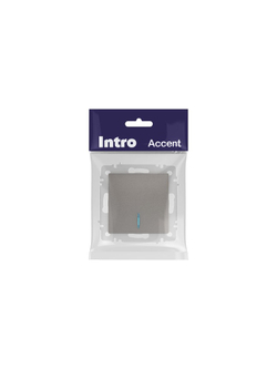 Выключатель 1-кл. СП Accent 6-102-09 10А IP20 250В с подсветкой AL/CU титан Intro Б0063460