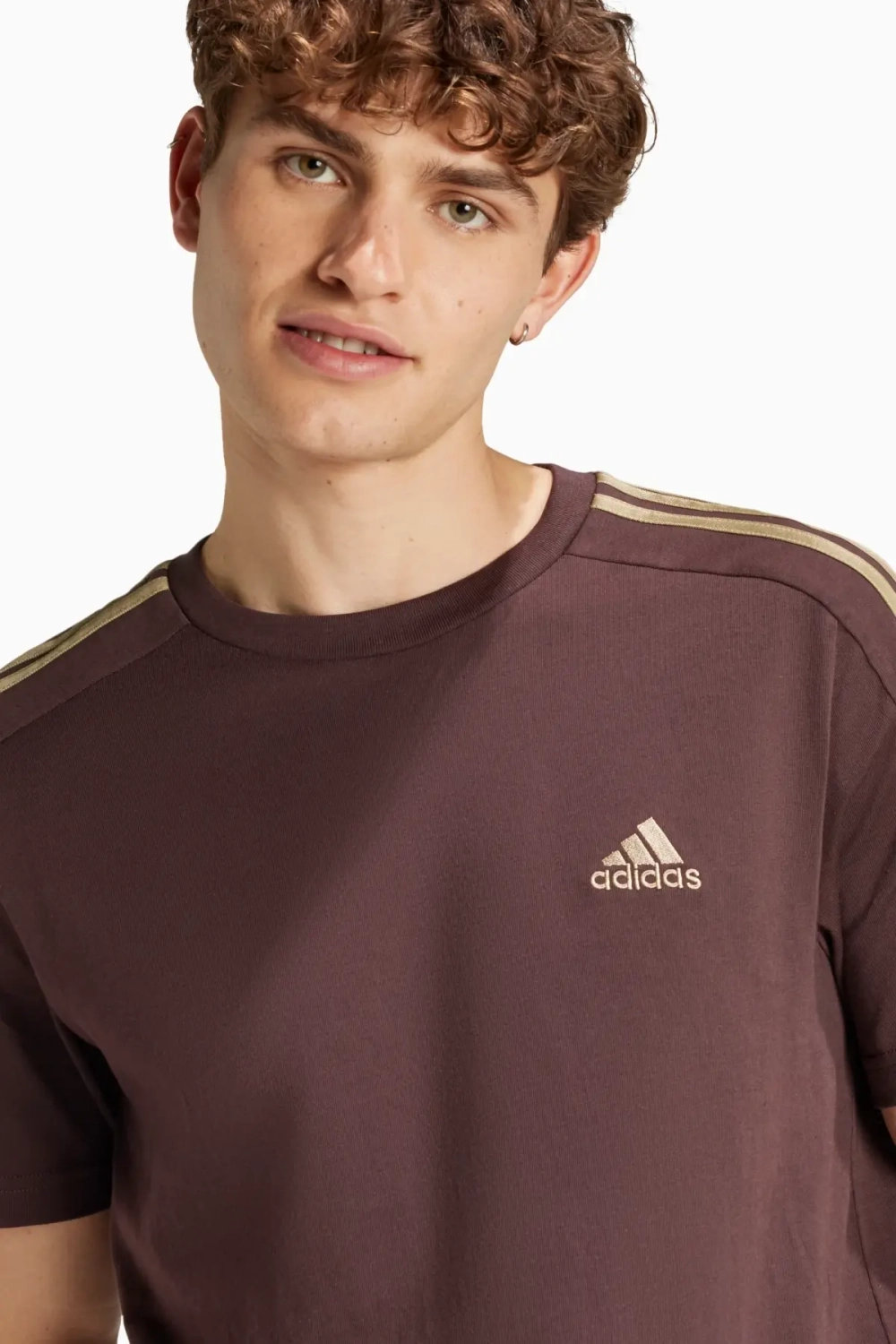Футболка adidas Essentials Single 3S Tee - коричневый