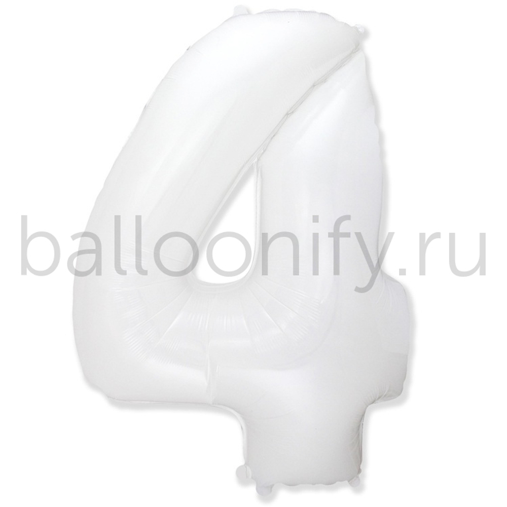 Шар ЦИФРА 4 White 40" 102 см