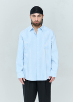 Рубашка в полоску | white-blue